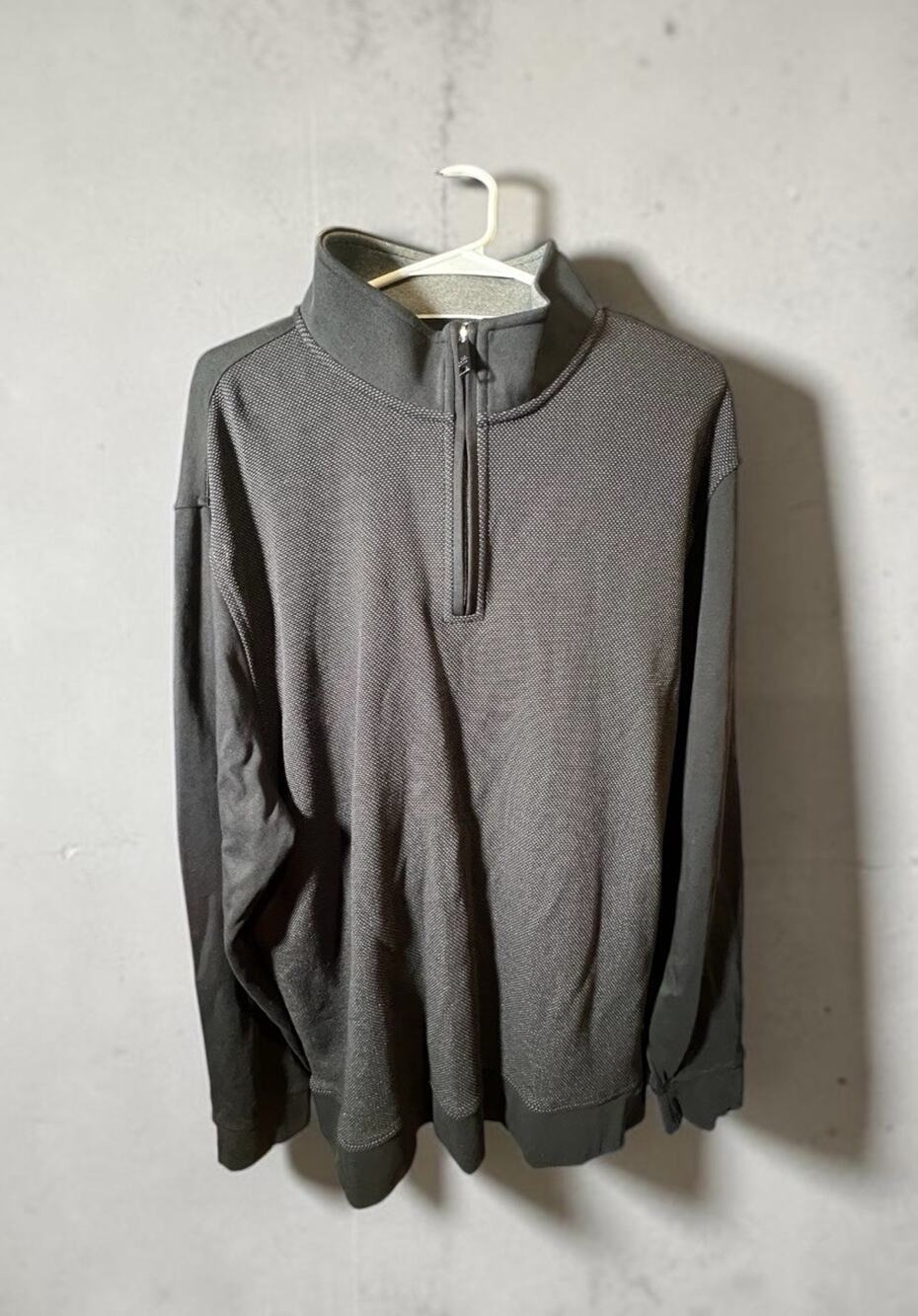 Ted Baker London Black Knit Mock Neck Quarter-Zip Sweatshirt Size XXL
